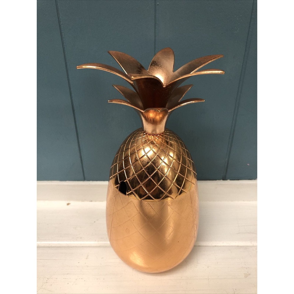 Pineapple Tumbler Cocktail Mug Cooper Finish 17‎ oz B433 *missing Straw